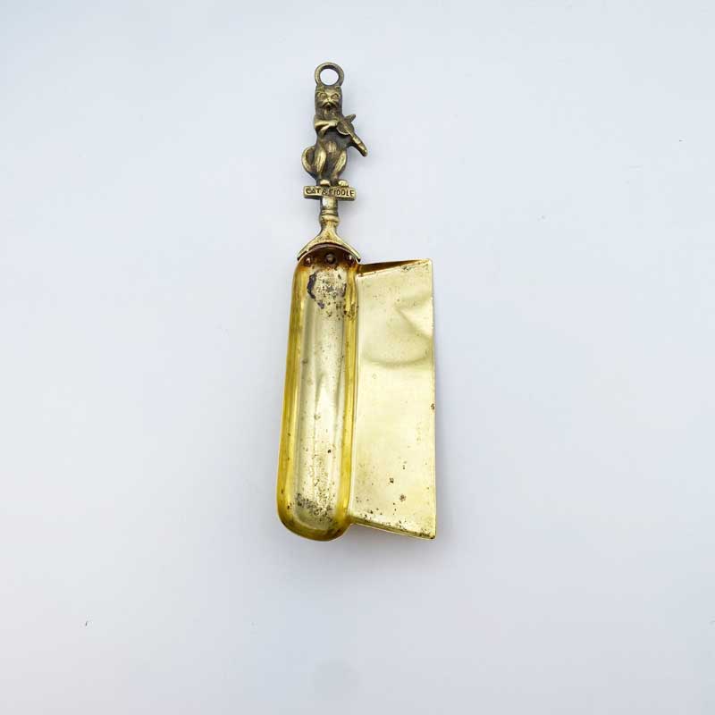 ヴィンテージ 猫とフィドルのクラムトレイ パンくずトレイ 真鍮 ブラス イギリス製