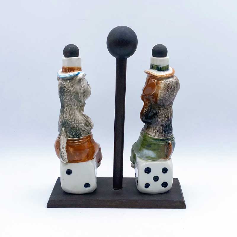 イタリア製　猫と犬型のワイン・リカーボトル Barsottini Vino Rosso 専用台付 レア