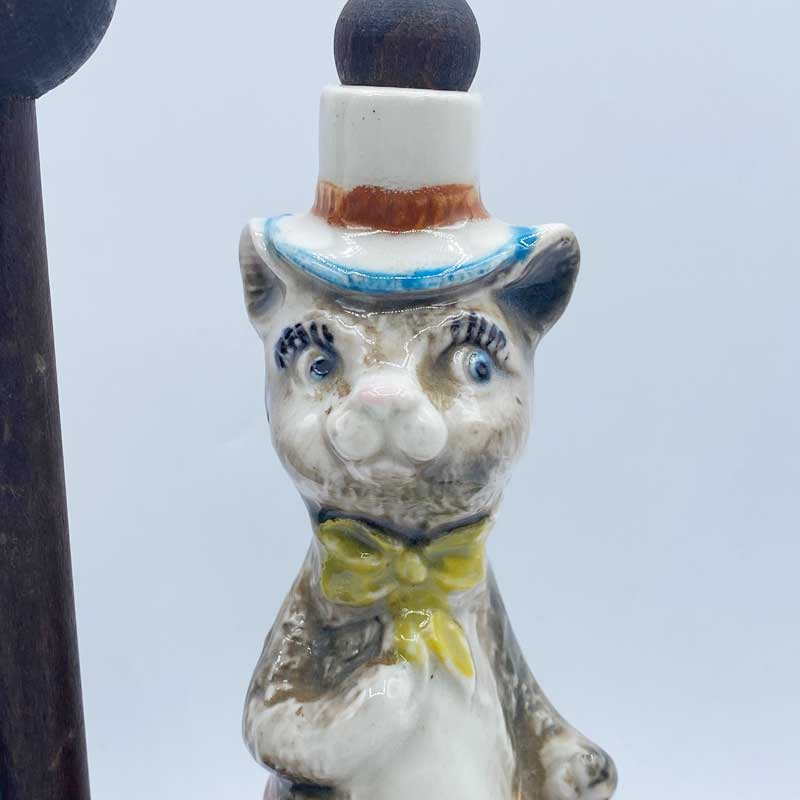 イタリア製　猫と犬型のワイン・リカーボトル Barsottini Vino Rosso 専用台付 レア