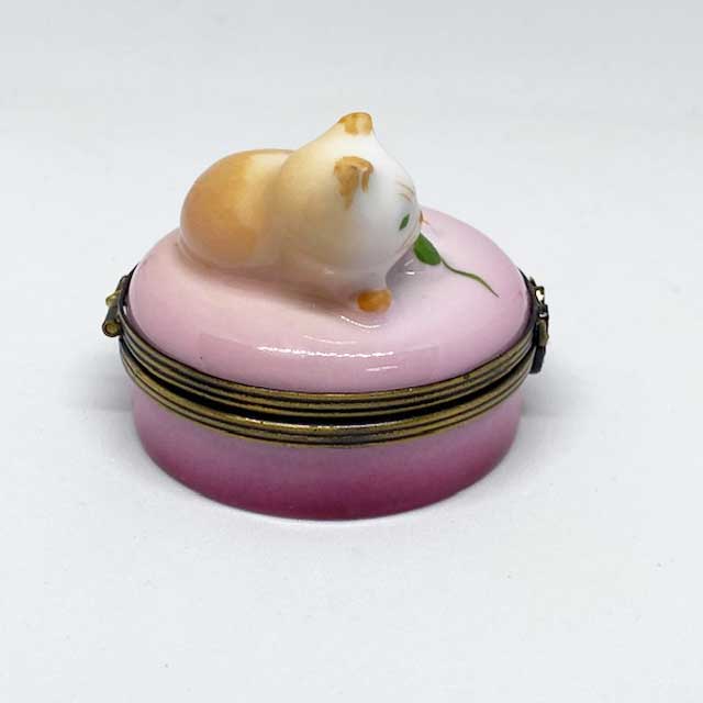 リモージュボックス 猫のトリンケットボックス 1970～80年代 フランス