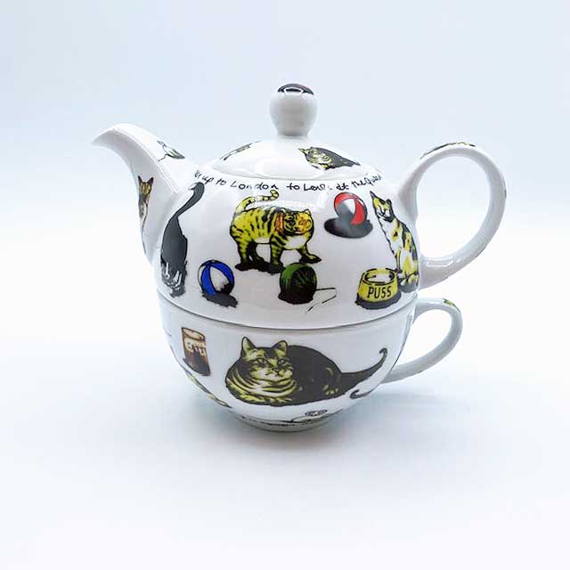 Cardew カデューデザイン 猫柄のティーポットとカップの一体型セット CAT TEAシリーズ　2013年