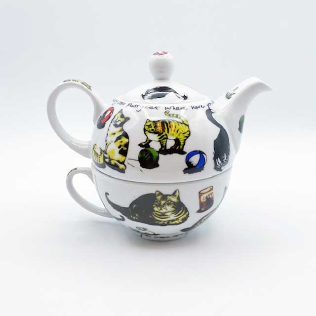 Cardew カデューデザイン 猫柄のティーポットとカップの一体型セット CAT TEAシリーズ　2013年