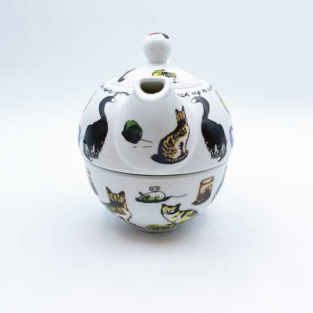 Cardew カデューデザイン 猫柄のティーポットとカップの一体型セット CAT TEAシリーズ　2013年