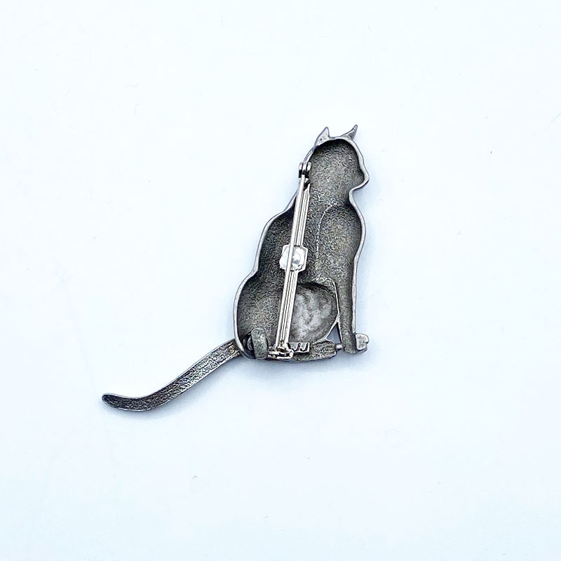 JJ Jonette 猫後ろ姿のヴィンテージブローチ　ピューター製　ジェイジェイ