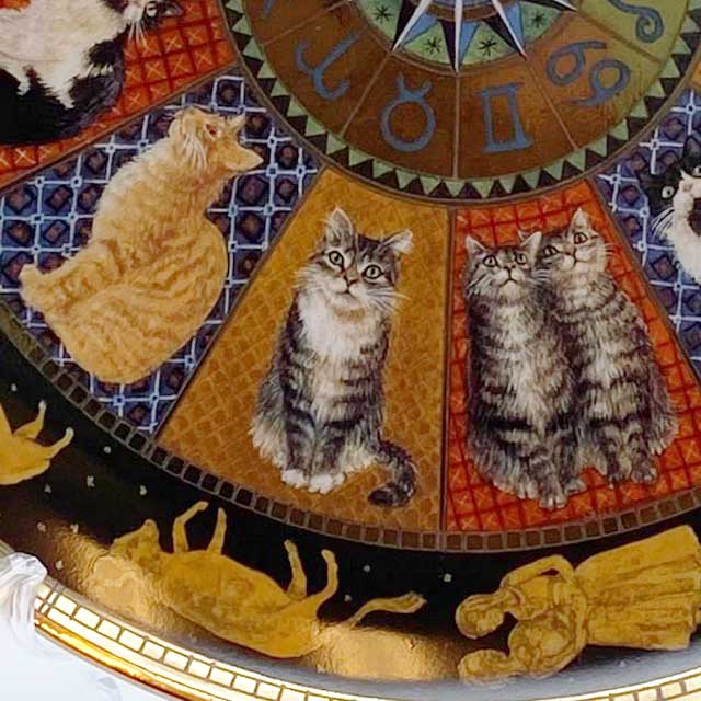 <レア> ダンバリーミント レズリー・アン・アイボリー猫の絵皿プレート Cats and Their Stars