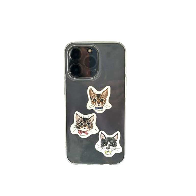 猫イラストのステッカー・フレークシール３枚セット TIM & SAILOR x miraixxxコラボレーション