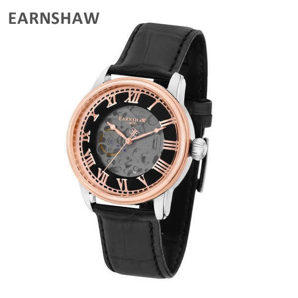 EARNSHAW アーンショウ 時計 腕時計 ES-8808-04 レザー ブラック 