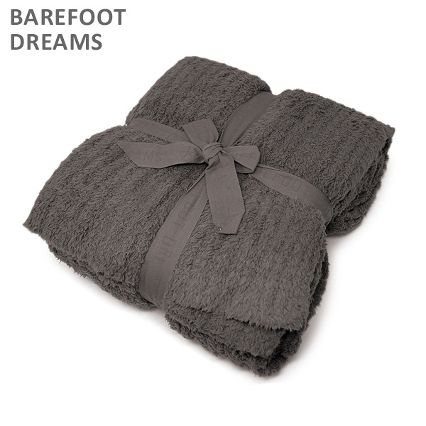 ベアフットドリームス ブランケット B542-14 Cozy Chic Ribbed Throw Charcoal BAREFOOT DREAMS 【送料無料（※北海道・沖縄は1,000円）】