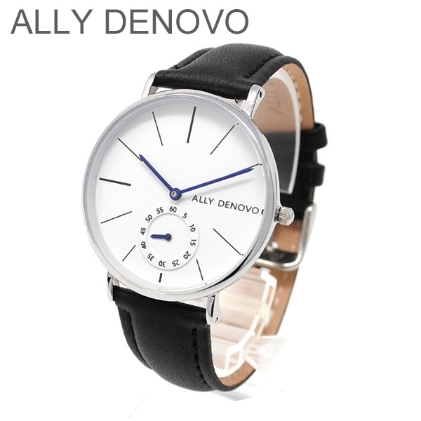 ALLY DENOVO 腕時計 AF5001.1 メンズ レディース ユニセックス シルバー/ブラック レザー アリーデノヴォ HERITAGE SMALL 正規品 【送料無料（※北海道・沖縄は1,000円）】