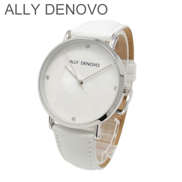 ALLY DENOVO 腕時計 AF5003.6 メンズ レディース ユニセックス シルバー/ホワイト レザー アリーデノヴォ GAIA PEARL 正規品 【送料無料（※北海道・沖縄は1,000円）】