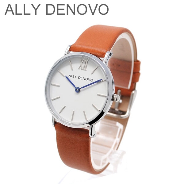 ALLY DENOVO 腕時計 AS5001.9 レディース シルバー/キャラメル レザー アリーデノヴォ MINI NEW VINTAGE 正規品 【送料無料（※北海道・沖縄は1,000円）】