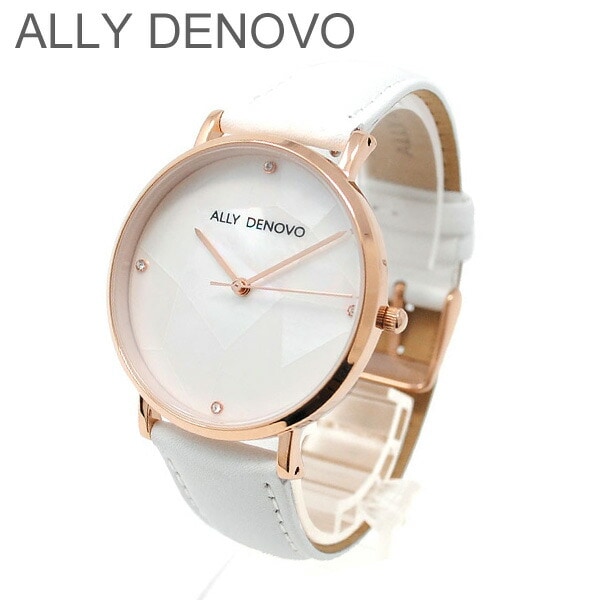 ALLY DENOVO 腕時計 AF5003.10 メンズ レディース ユニセックス ローズゴールド/ホワイト レザー アリーデノヴォ GAIA PEARL 正規品 【送料無料（※北海道・沖縄は1,000円）】