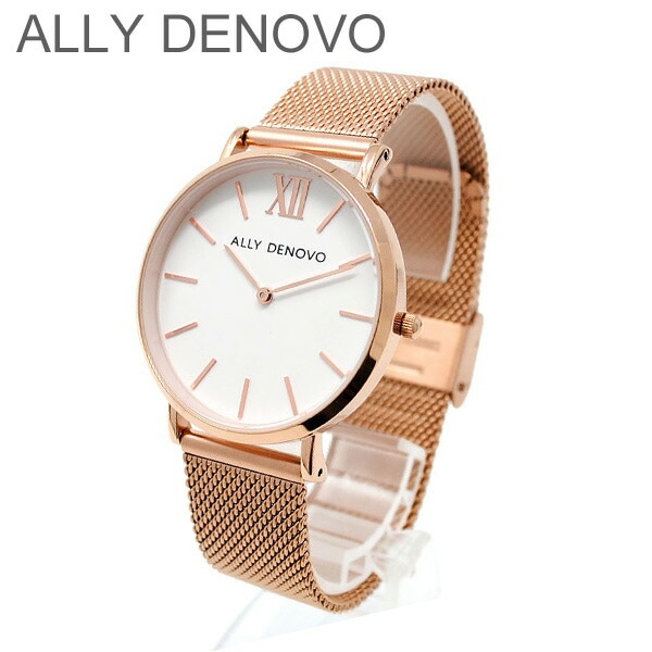 ALLY DENOVO 腕時計 AF5014.4 メンズ レディース ユニセックス ローズゴールド ブレス アリーデノヴォ NEW VINTAGE MESH 正規品 【送料無料（※北海道・沖縄は1,000円）】
