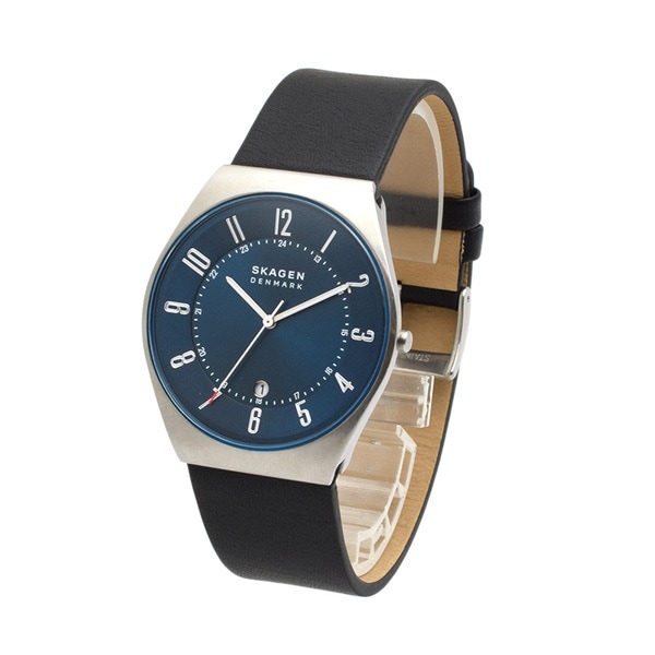 【国内正規品】スカーゲン 腕時計 SKW6814 SKAGEN GRENEN メンズ シルバー/ブラック レザー【送料無料（※北海道・沖縄は1,000円）】