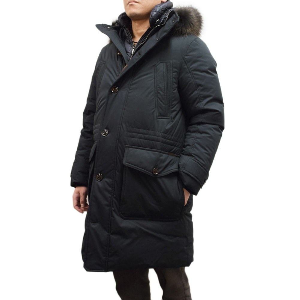 ☆関税送料込み☆Moorer ダークブルーウールダウンジャケット 24AW ムーレー ダウン メンズ HELSINKY-ADS DARK BLU ダーク