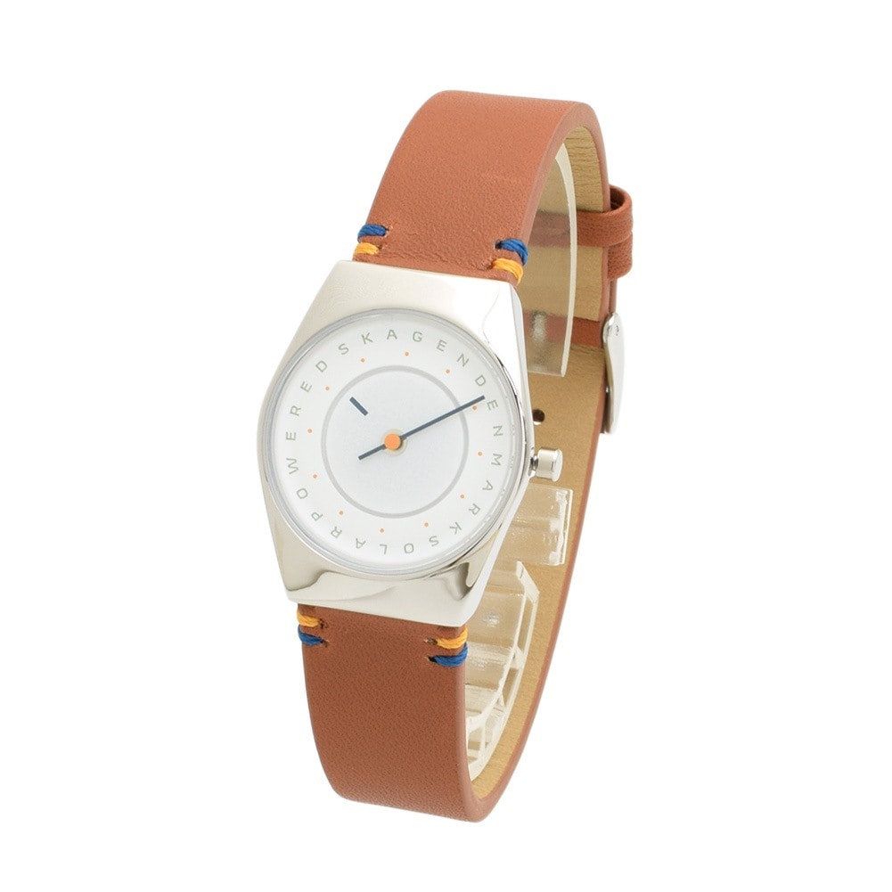 【国内正規品】スカーゲン 腕時計 SKW3086 SKAGEN GRENEN LILLE SOLAR DISC レディース シルバー/ブラウン レザー【送料無料（※北海道・沖縄は1,000円）】