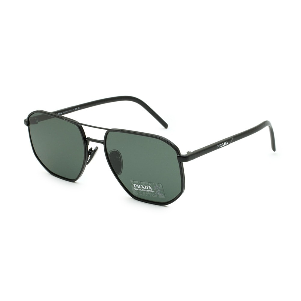 プラダ サングラス PR59YS 1AB728 57 ブラック/グリーン ノーズパッド メンズ UVカット PRADA【送料無料（※北海道・沖縄は1,000円）】