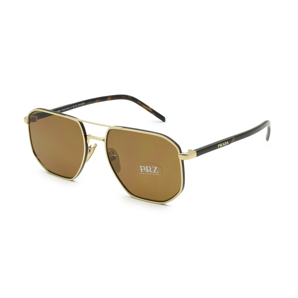 プラダ サングラス PR59YS ZVN5Y1 57 ペールゴールド/ブラウン ノーズパッド メンズ UVカット 偏光レンズ PRADA【送料無料（※北海道・沖縄は1,000円）】