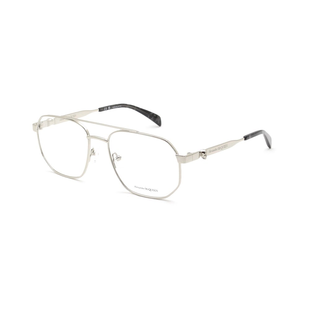 【国内正規品】アレキサンダーマックイーン メガネ フレーム AM0459O-003 シルバー ノーズパッド メンズ Alexander McQueen【送料無料（※北海道・沖縄は1,000円）】