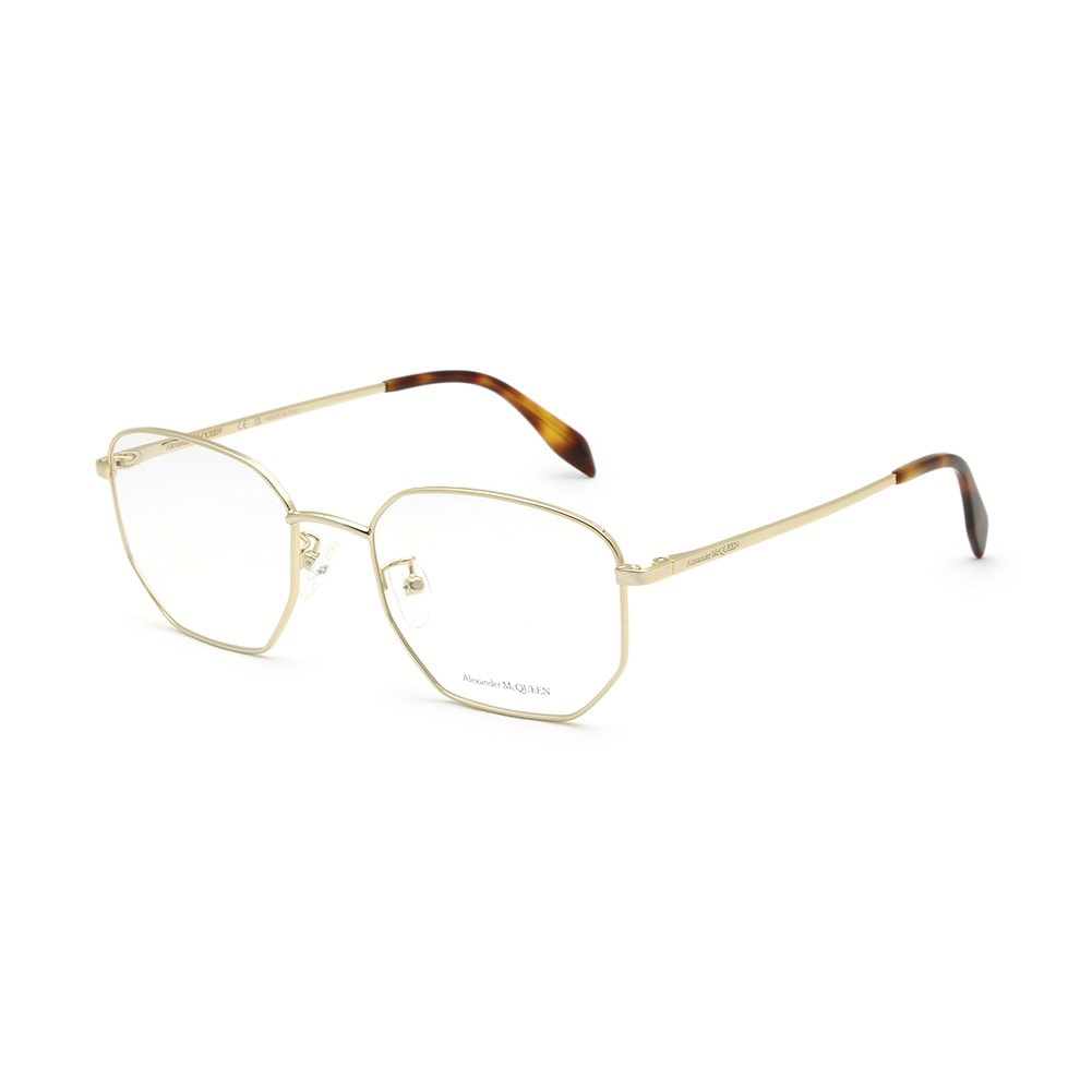【国内正規品】アレキサンダーマックイーン メガネ フレーム AM0438O-006 ゴールド ノーズパッド メンズ Alexander McQueen【送料無料（※北海道・沖縄は1,000円）】