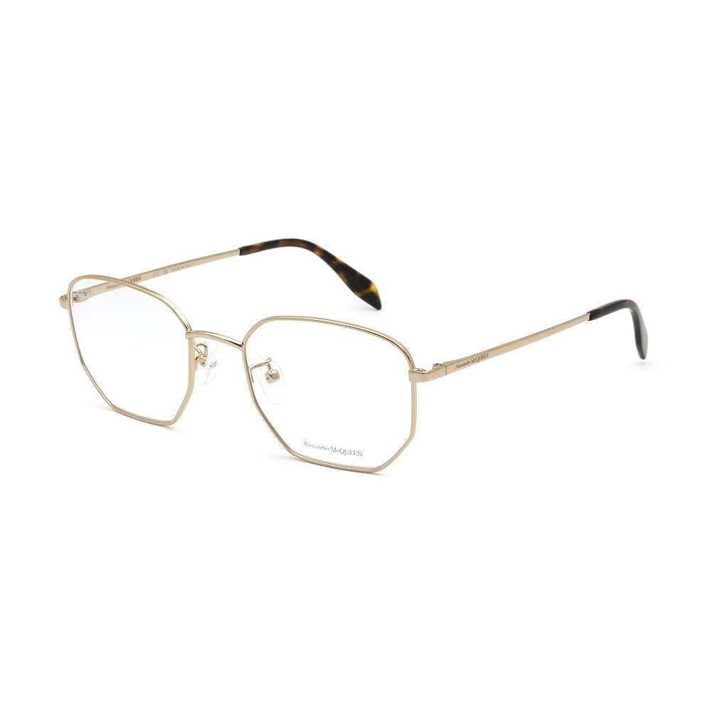 【国内正規品】アレキサンダーマックイーン メガネ フレーム AM0438O-008 ゴールド ノーズパッド メンズ Alexander McQueen【送料無料（※北海道・沖縄は1,000円）】