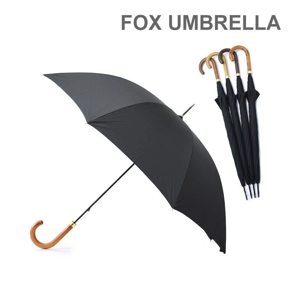 FOX UMBRELLAS フォックスアンブレラ 長傘 GM1 Hardwood ブラック 雨具 ブランド傘 メンズ【送料無料（※北海道・沖縄は1,000円）】