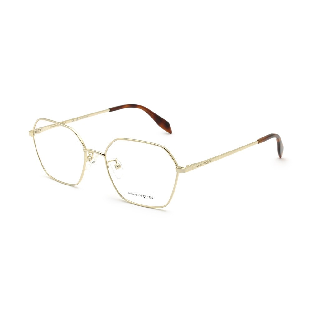 【国内正規品】アレキサンダーマックイーン メガネ フレーム AM0437O-002 ゴールド ノーズパッド レディース Alexander McQueen【送料無料（※北海道・沖縄は1,000円）】