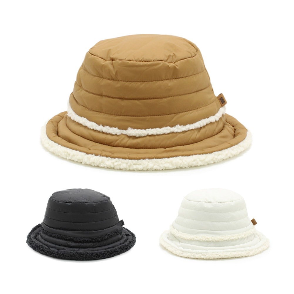 UGG アグ リバーシブル ハット AW UGGfluff Rev Hat 101018 ブラック/ブラウン/ホワイト レディース 帽子【送料無料（※北海道・沖縄は1,000円）】