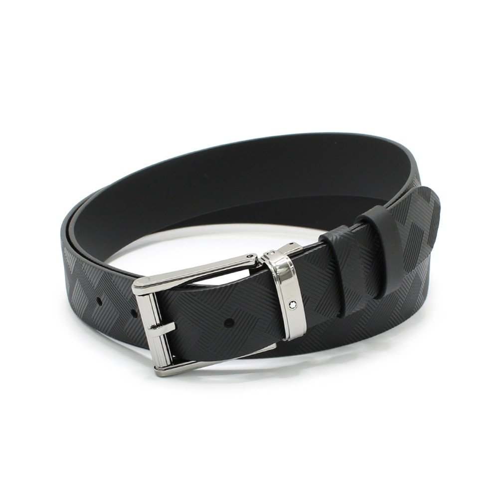 モンブラン メンズ ベルト MB130586 ブラック レザーベルト レクタンギュラー 35mm MONTBLANC【送料無料（※北海道・沖縄は1,000円）】