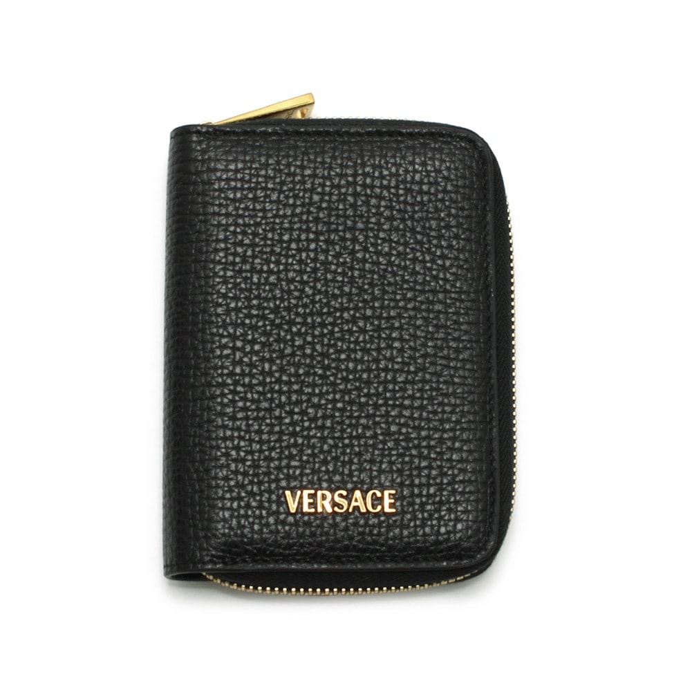 VERSACE ヴェルサーチ 長財布 ブラック ゴールド 本革 レザー 総柄 VERSACE ヴェルサーチ クロコ 長財布 小銭入れ付き DPDI0561