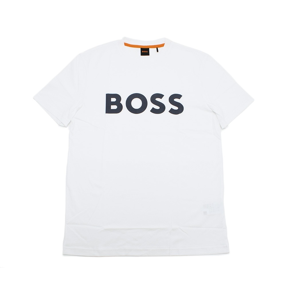 HUGO BOSS ヒューゴボス 半袖 Tシャツ 50481923 100 ホワイト メンズ ラバープリントロゴ【送料無料（※北海道・沖縄は1,000円）】