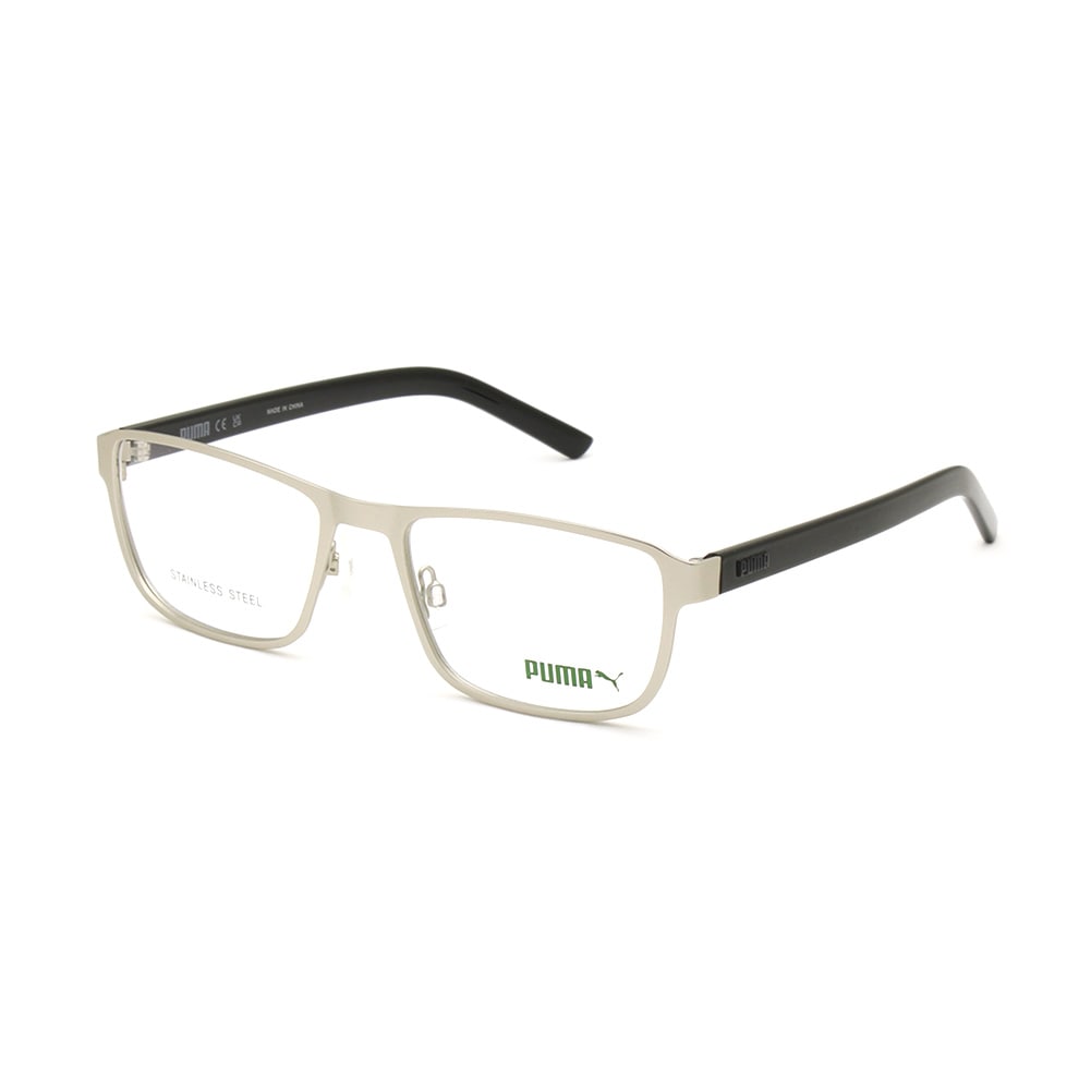 【国内正規品】PUMA プーマ 眼鏡 フレーム のみ PU0498O-002 シルバー ノーズパッド メンズ【送料無料（※北海道・沖縄は1,000円）】