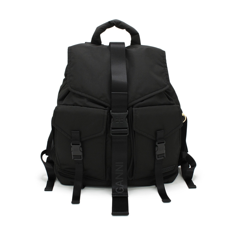 GANNI ガニー リュック A4755-099 Recycled Tech Backpack ブラック レディース バックパック【送料無料（※北海道・沖縄は1,000円）】