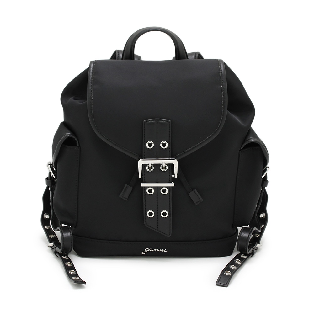 GANNI ガニー リュック A6528-099 Bucky Backpack Small Nylon ブラック レディース バックパック【送料無料（※北海道・沖縄は1,000円）】