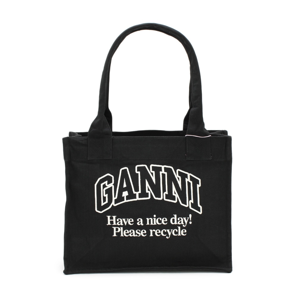 GANNI ガニー トートバッグ A6647-252 Large Easy Shopper ブラック レディース ハンドバッグ【送料無料（※北海道・沖縄は1,000円）】