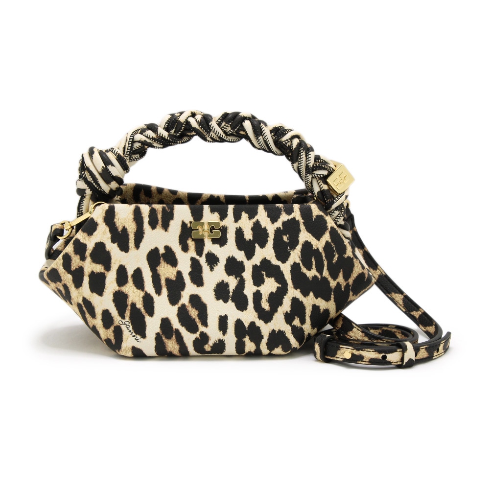 GANNI ガニー ハンドバッグ B2100063-859 Bou Mini Grained Printed ヒョウ柄 レディース ショルダーバッグ【送料無料（※北海道・沖縄は1,000円）】
