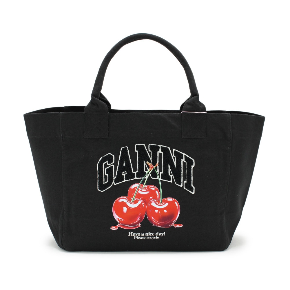 GANNI ガニー トートバッグ B2110038-252 Medium Cherry Tote ブラック レディース ハンドバッグ【送料無料（※北海道・沖縄は1,000円）】