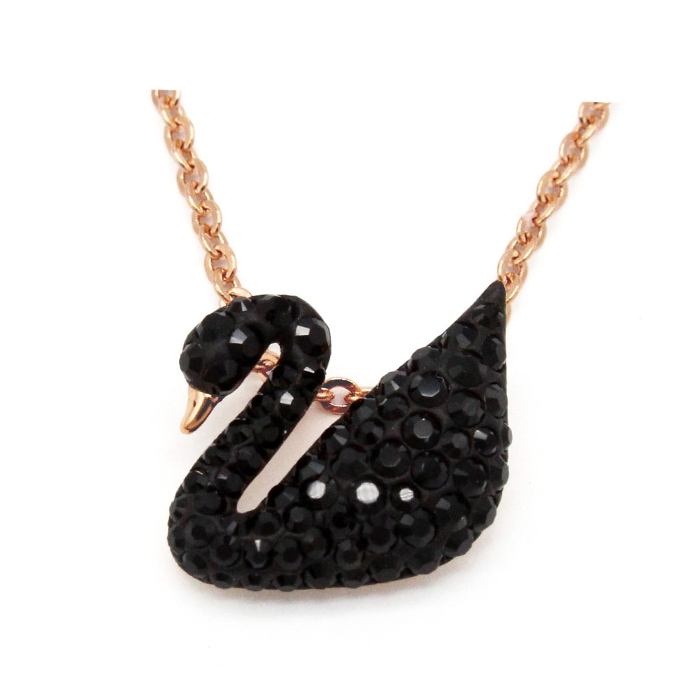 SWAROVSKI スワロフスキー ペンダント 5204133 Swan ブラック/ローズゴールド レディース ネックレス【送料無料（※北海道・沖縄は1,000円）】