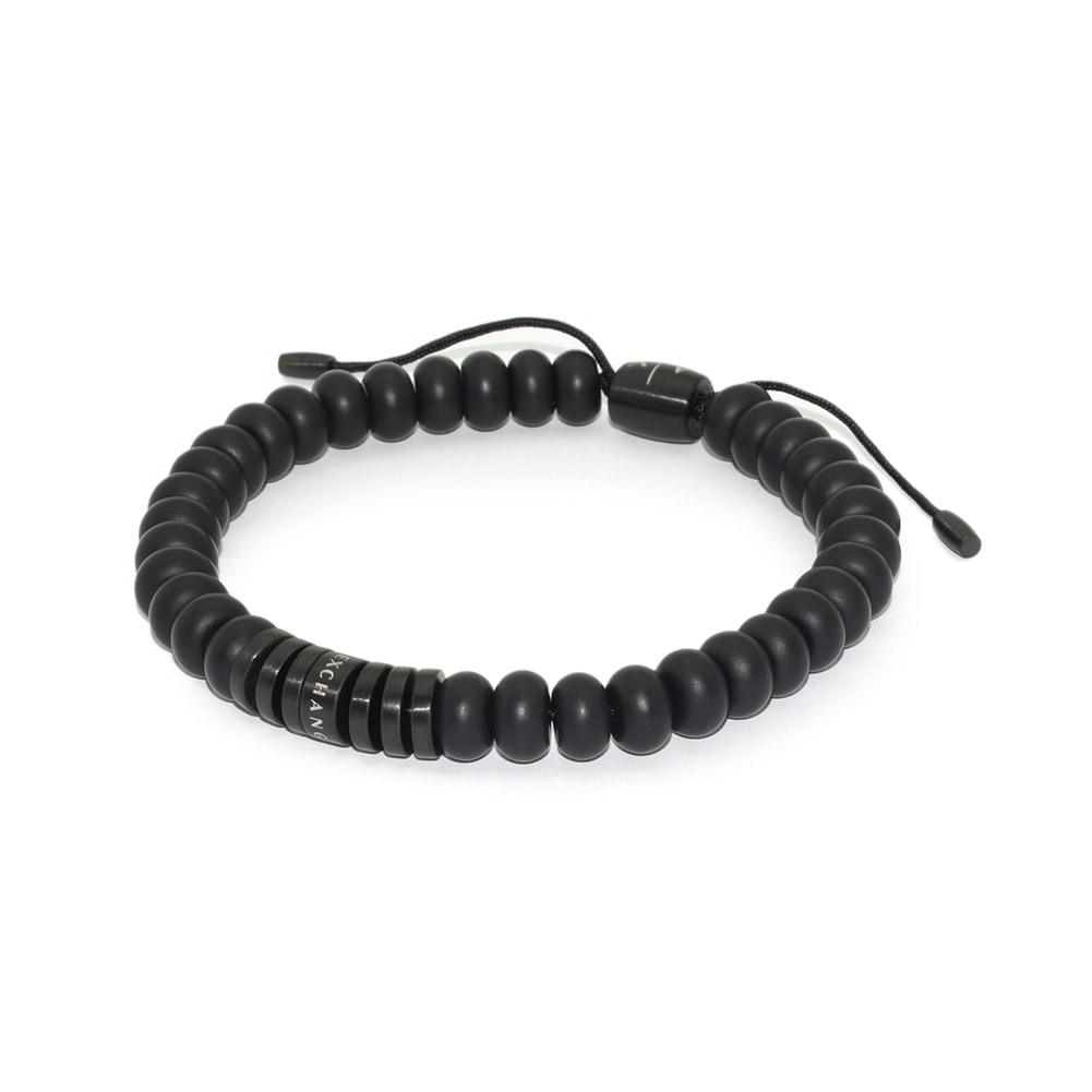 国内即発 ARMANI EXCHANGE AXG0056001 ブレスレット メンズ アルマーニエクスチェンジ ブレスレット AXG0056001 ブラック