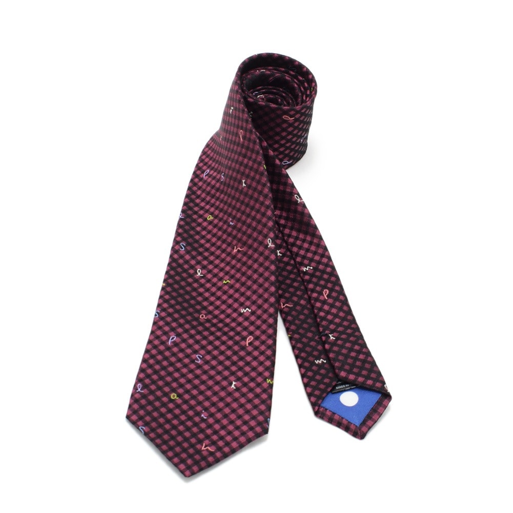 ポールスミス ネクタイ ストライプ柄 ワインレッド アーティストストライプライン タイ（ダークレッド） ｜ポール