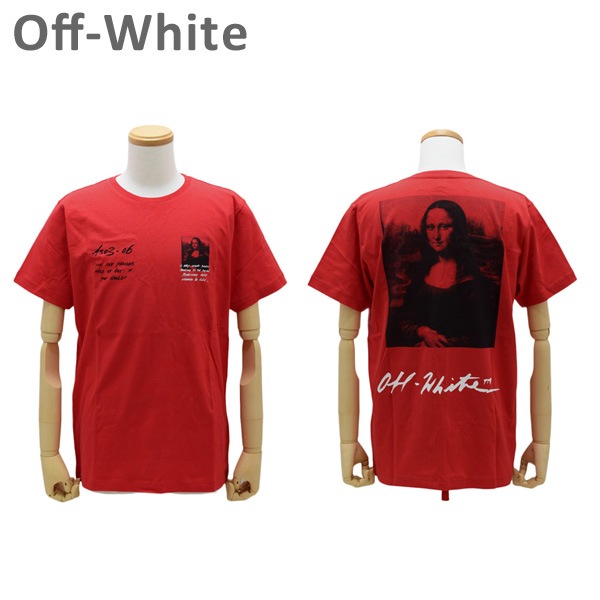 在庫処分 オフホワイト Tシャツ モナリザ レッド MONNALISA S/S SLIM 