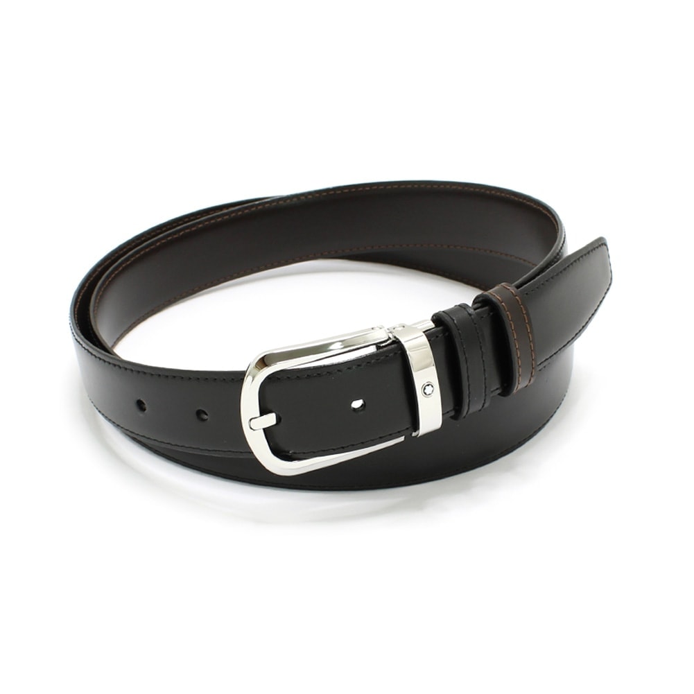 モンブラン MONTBLANC ベルト レザーベルト リバーシブル ホースシューバックル MB114412 メンズ ブラック+ブラウン 本革 レザー ベルト モンブラン メンズ ベルト MB114412 ホースシューバックル ブラック