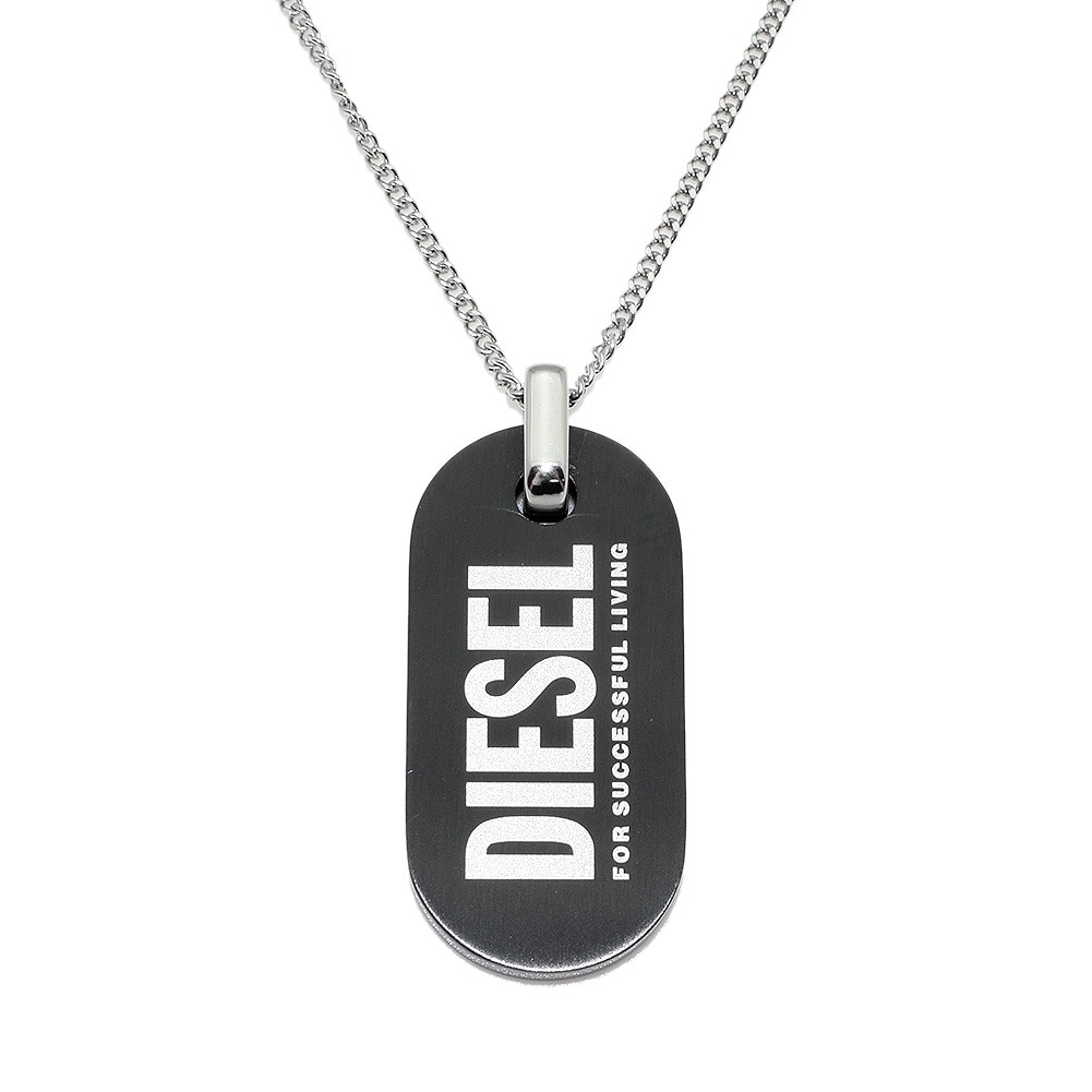 DIESEL シルバー ブラック ネックレス ディーゼル ペンダント ネックレス DX1349040 ブラック/シルバー