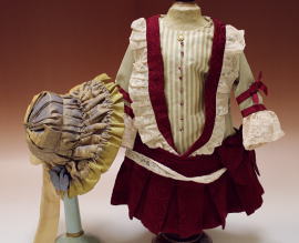 ワンピース＆ボンネットセット/IS877　（50前後ドール用）