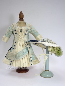 約50cm位 ドールサイズ用 作家1点もの 水色ドレス＆ハット|ドレス|ドール関連品 I