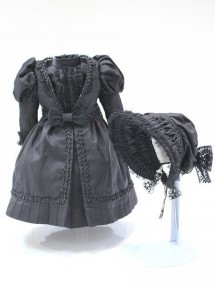 約35cm〜40cm位　ドール用サイズ 作家1点もの シルクシャンタンワンピース＆ジャケット、ボンネット|ドレス|ドール関連品 I