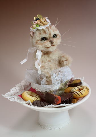 猫　テディベア作家 テディベア 猫ネコねこ ぬいぐるみ - ぬいぐるみ