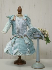 約45cm〜48cm位 ドールサイズ用 作家1点もの ワンピース＆ハット|ドレス|ドール関連品 I