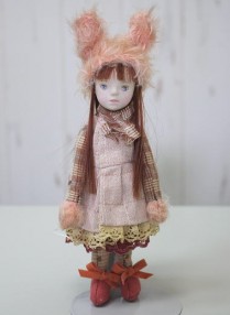 すずき まみ /　ラビットハットの女の子「2」|アーティストベア|テディベア