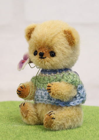 お座りテディ＊チップ＊ チビチビベア付き 予約】 あそんで！テディベア マスコットキーチェーン ライトブラウン